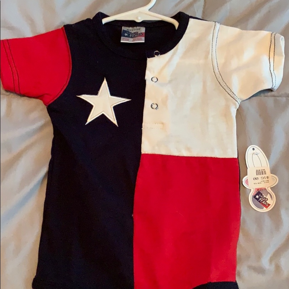 NWT Texas flag body suit